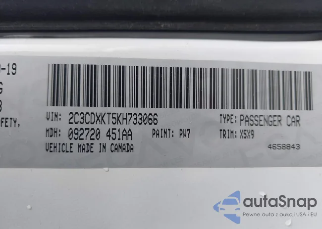 2C3CDXKT5KH733066: 44368302