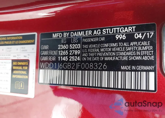 WDD1J6GB2JF008326: 44368349