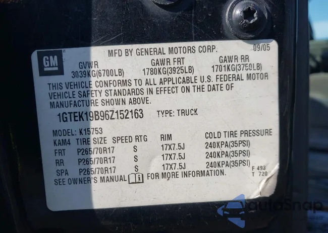 1GTEK19B96Z152163: 44367716