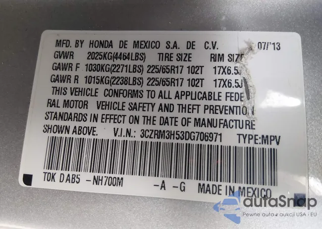 3CZRM3H53DG706971: 44367717