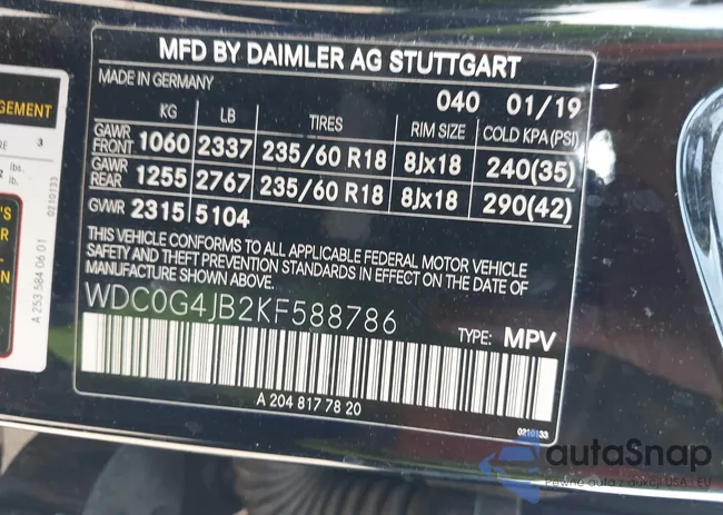 WDC0G4JB2KF588786: 44367760