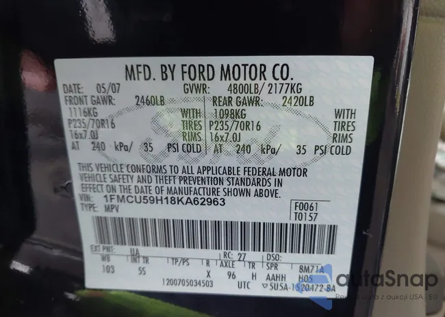 1FMCU59H18KA62963: 44368996