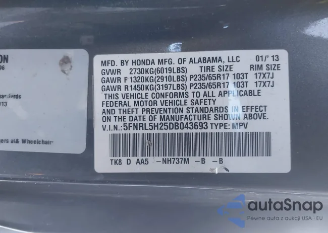 5FNRL5H25DB043693: 44369008