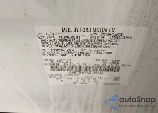 1FAHP2FW7AG129258: 44369294