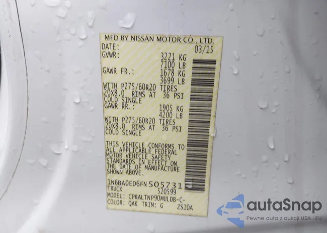 1N6BA0ED6FN505731: 44369337