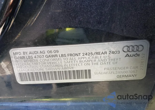 WAUAFAFL2AN007057: 44369343