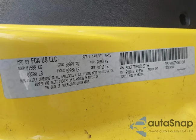 3C3CFFFH0GT122158: 44368533