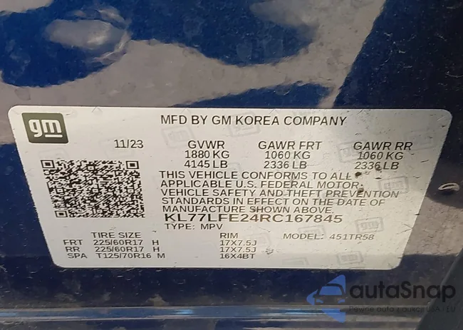 KL77LFE24RC167845: 44368561