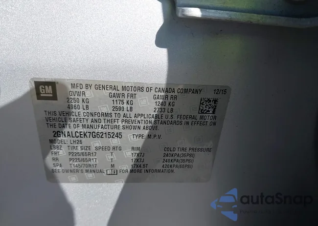 2GNALCEK7G6215245: 44368662