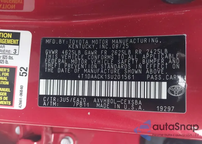 4T1DAACK1SU201561: 44368840