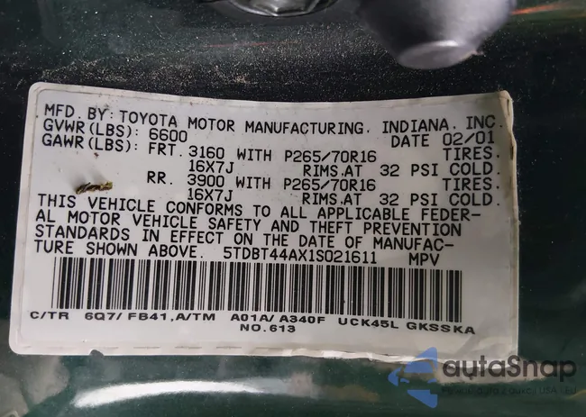 5TDBT44AX1S021611: 44368864