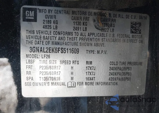 3GNAL2EK6FS511609: 44369957