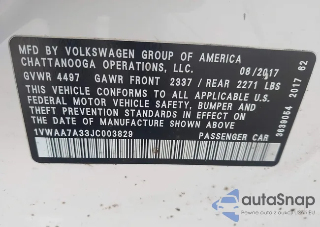 1VWAA7A33JC003829: 44370020