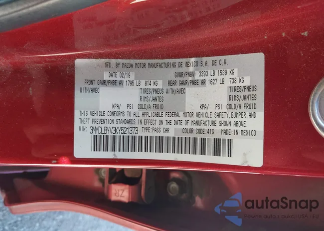 3MYDLBYV3KY521373: 44370034