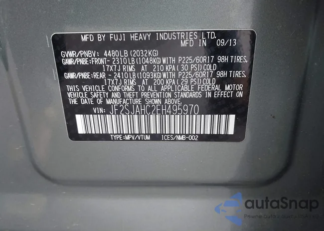 JF2SJAHC2EH495970: 44370207