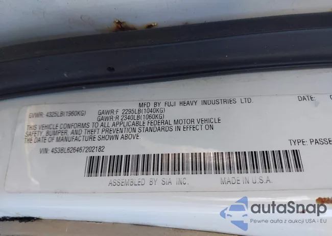 4S3BL626467202182: 44370321