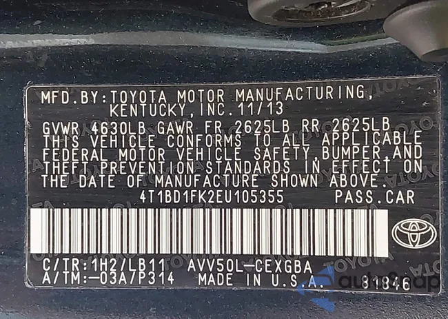 4T1BD1FK2EU105355: 44369691