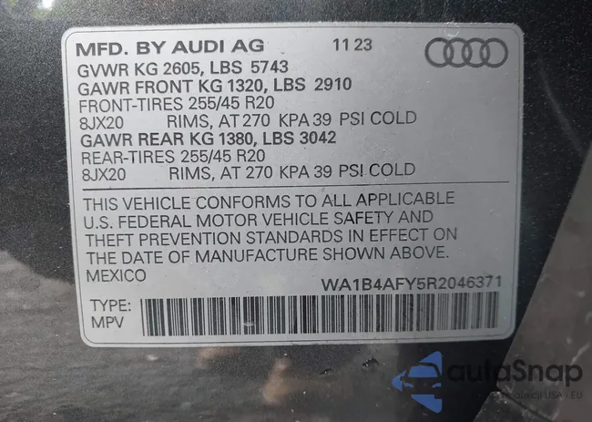 WA1B4AFY5R2046371: 44369713