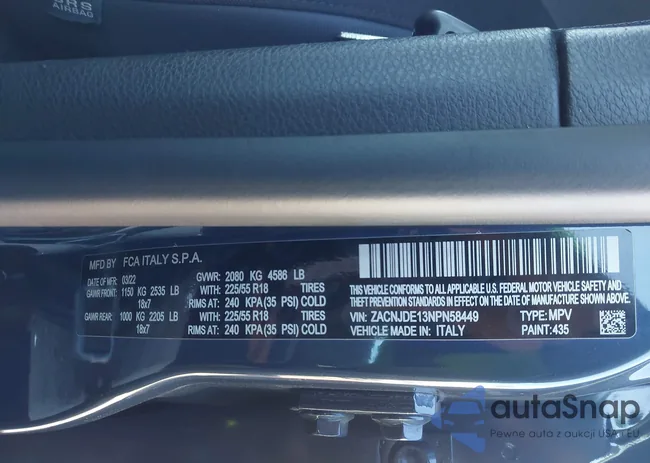 ZACNJDE13NPN58449: 44369910