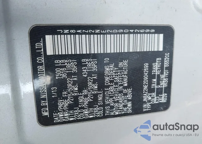 JN8AZ2NE2D9042699: 44371254