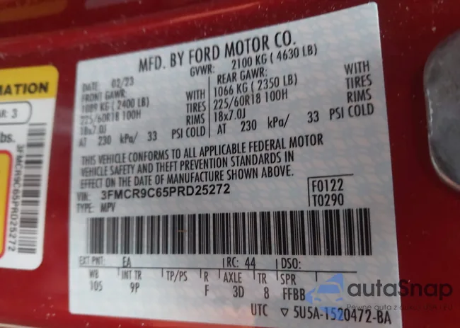 3FMCR9C65PRD25272: 44371428