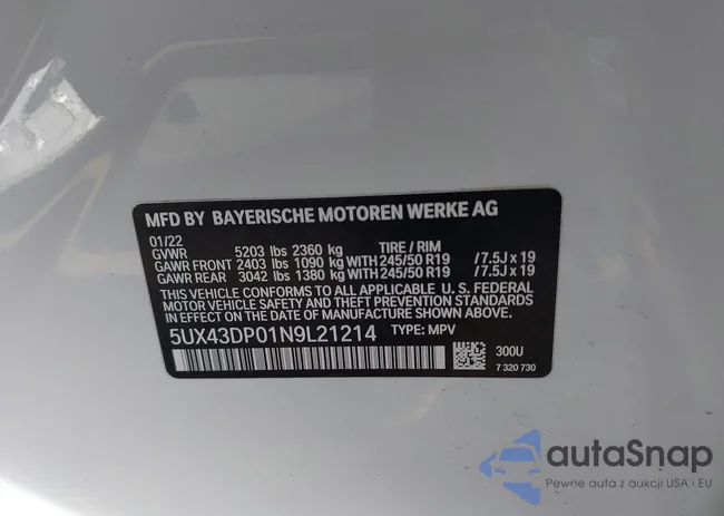 5UX43DP01N9L21214: 44371477