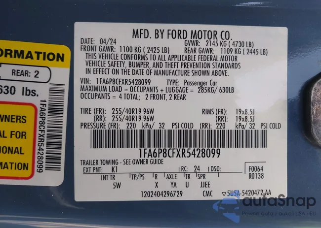 1FA6P8CFXR5428099: 44370697