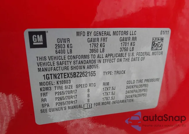 1GTN2TEX5BZ262165: 44371917