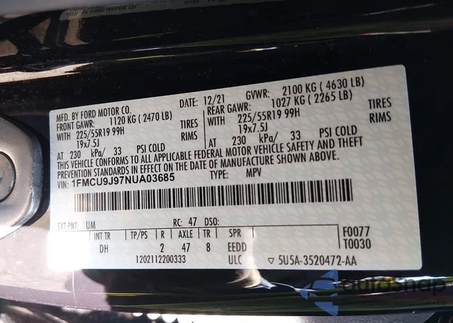 1FMCU9J97NUA03685: 44371970