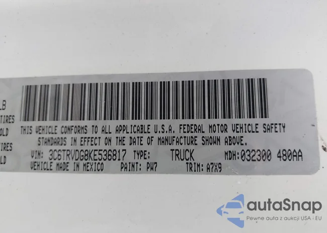 3C6TRVDG8KE536817: 44372048