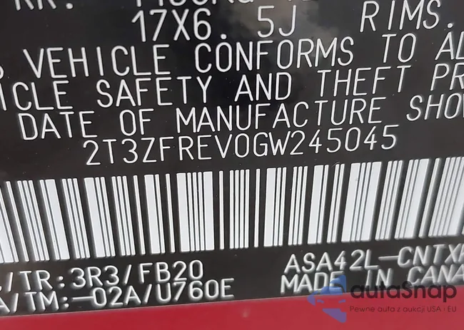 2T3ZFREV0GW245045: 44372143