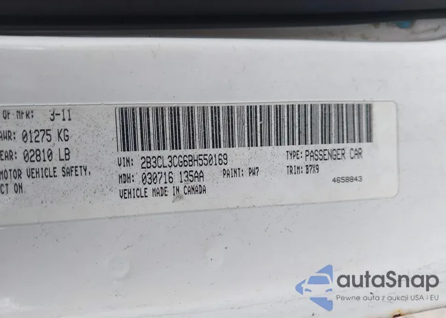 2B3CL3CG6BH550169: 44372167