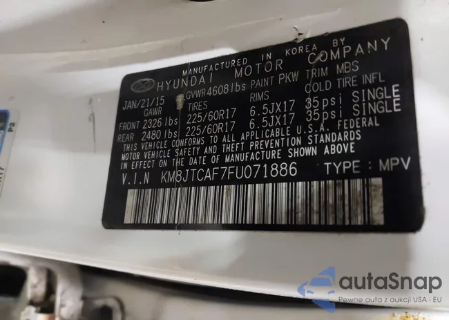 KM8JTCAF7FU071886: 44372422