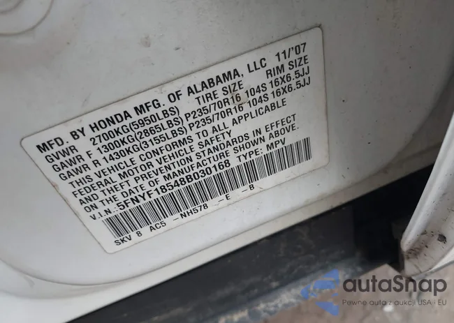 5FNYF18548B030168: 44372426