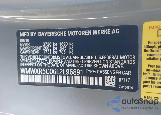 WMWXR5C06L2L96891: 44372477