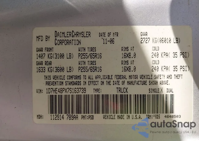 1D7HE48P67S151183: 44371582