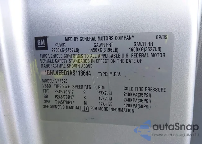 1GNLVEED1AS118644: 44371640