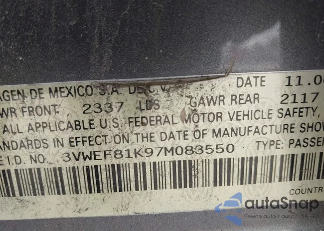 3VWEF81K97M083550: 44371727