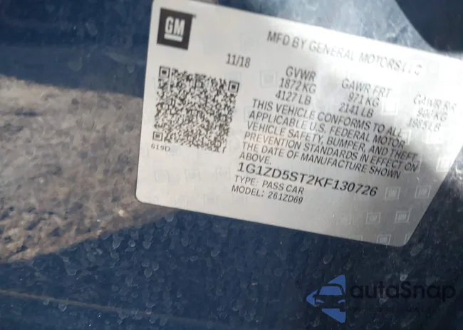 1G1ZD5ST2KF130726: 44371816