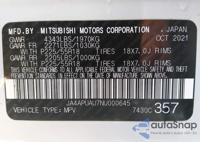 JA4APUAU7NU000645: 44372985