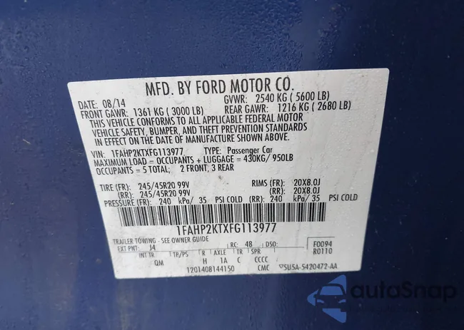 1FAHP2KTXFG113977: 44373073