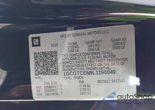 1GCGTCEN9L1190049: 44373190