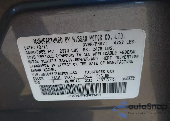 JN1CV6AP9CM623453: 44373285