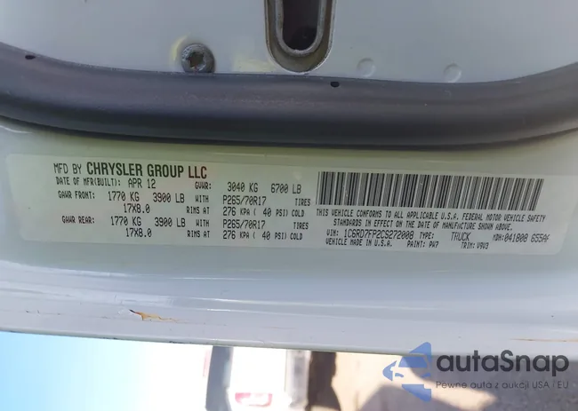 1C6RD7FP2CS272008: 44373347