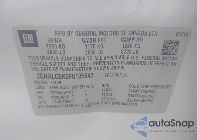 2GNALCEK6F6105947: 44373477