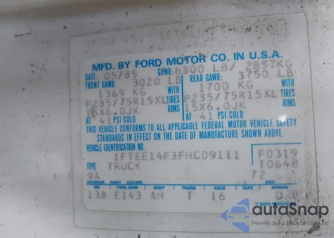 1FTEE14F3FHC09111: 44372611