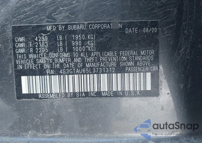 4S3GTAU65L3731312: 44372660