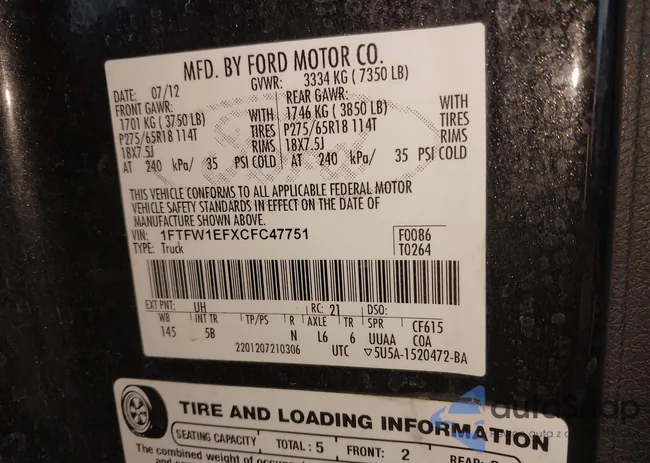 1FTFW1EFXCFC47751: 44372842