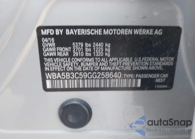 WBA5B3C59GG258640: 44372857