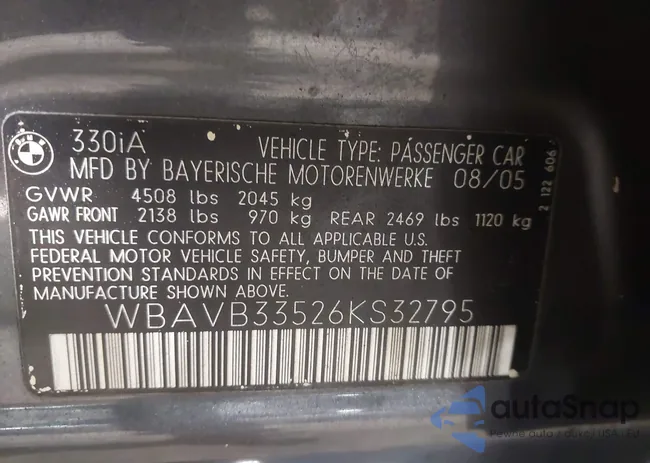 WBAVB33526KS32795: 44372899